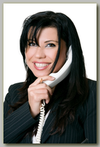 Young woman on the phone at work